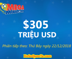 Giá Trị Giải Thưởng Xổ Số Mega Millions Tiếp Tục Nhảy Vọt lên $305 Triệu Đô-La