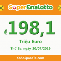 Giải jackpot xổ số tự chọn SuperEnalotto tiếp tục lên tới 198,1 triệu Euro