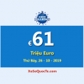 Jackpot của xổ số tự chọn EuroMillions đang có giá trị €61 Triệu Euro