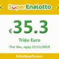 Jackpot của xổ số tự chọn Ý SuperEnalotto tiếp tục tăng cao lên 35.3 triệu Euro