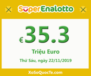 Jackpot của xổ số tự chọn Ý SuperEnalotto tiếp tục tăng cao lên 35.3 triệu Euro