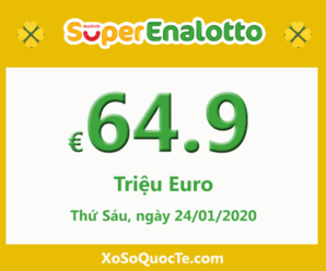 Jackpot xổ số tự chọn Ý SuperEnalotto tăng lên 64.9 triệu Euro cho phiên cuối cùng năm Kỷ Hợi