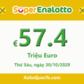 Kết quả xổ số SuperEnalotto ngày 28/10/2020; Jackpot vượt lên mốc €57.4 triệu Euro
