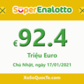Kết quả xổ số Italia SuperEnalotto 15/1/2021; Jackpot tăng giá trị lên 92.4 triệu Euro