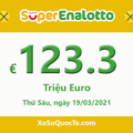 Jackpot của xổ số tự chọn Ý SuperEnalotto hiện đang có giá trị lên 123.3 triệu Euro