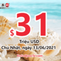 Kết quả xổ số Powerball ngày 10/06/2021; Jackpot hiện là $31 triệu đô-la